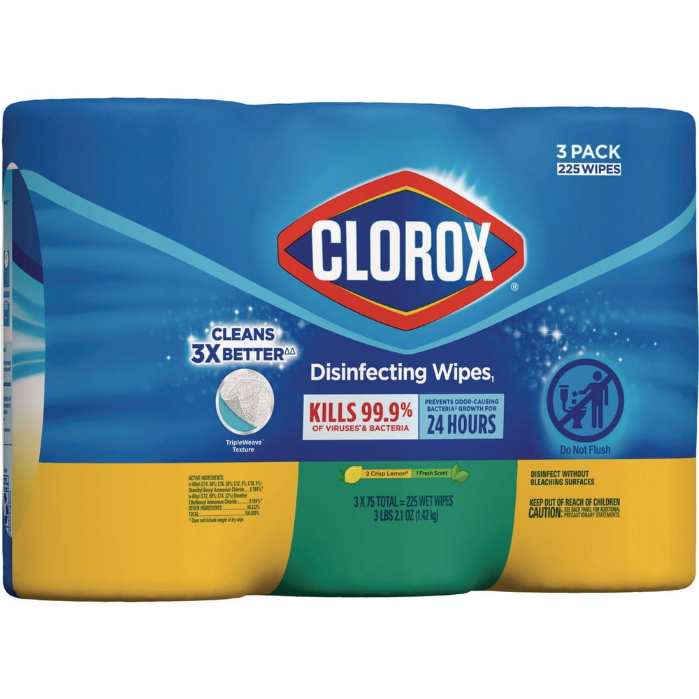 7 in. x 8 in. 1-Ply Bleach Free Cleaning Disinfecting Wipes - White Fresh Scent/Citrus Blend (4 Packs/Carton)