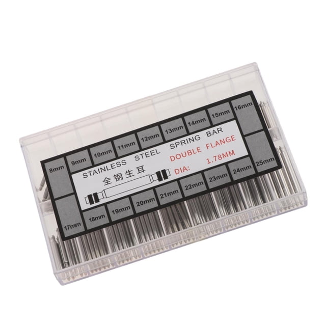 VONKY 1 Box of Watch Spring Bar Steel Strap Watch 1.78mm Link Replacement Pins Stainless Silver 1.78mm