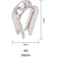 thumbnail image 2 of Wire Rope Thimble, M3 Stainless Steel Thimble Wire Rope Cable Thimbles Rigging For 1/8 - 3/32 Diameter50pcs), 2 of 4