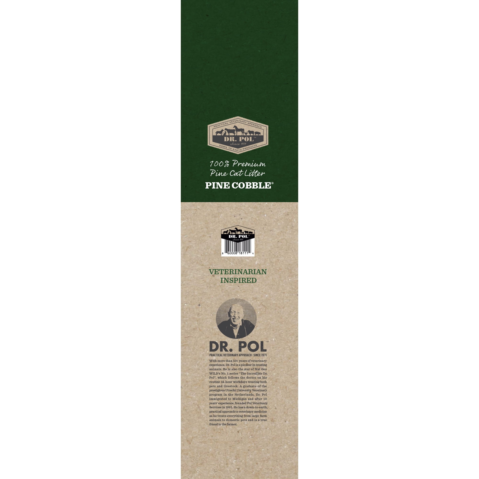 Dr. Pol Pine Cobble Cat Litter - 25lb Bag