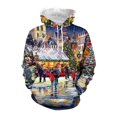 thumbnail image 3 of Sudadera con capucha navideña para hombre, con estampado 3D, con diseño festivo de Papá Noel, muñeco de nieve y vacaciones, informal, de gran tamaño, 3 of 5