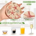 thumbnail image 2 of Yayeee 6 PCS Drink Coasters with Holder Set Woven Absorbent Round Tabletop Hot Pad, Beige Starfish, 2 of 7