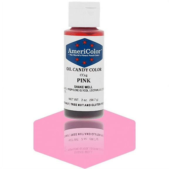 AmeriColor, Oil Candy Food Color, Pink 2oz