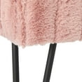 thumbnail image 4 of sdzkifto Super Mink Faux Fur Pink Ottoman Bench  19" x 13" x 17"  Rose Smoke  Living Room Foot Rest Stool Entryway Makeup Bench End of Bed Bedroom Home Decor Chair for Sitting, 4 of 5