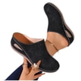 thumbnail image 5 of Women's Wide Width Floral Perforated Mules, Closed Toe Low Wedge Backless Clogs with Sunburst Cutouts, Comfortable Casual Shoes for Spring & Summer, Multi-Color, 5 of 7