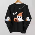 thumbnail image 5 of NTACZA Women's Sweatshirt Cute Ghost Graphic Print Halloween Crewneck Daily Outfits Pullover Tops Trendy Sweatshirts Black M, 5 of 5