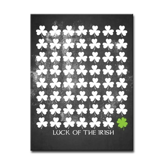 Crafted Creations Black and White "LUCK OF THE IRISH" St. Patrick’s Day Cotton Wall Art Decor 20" x