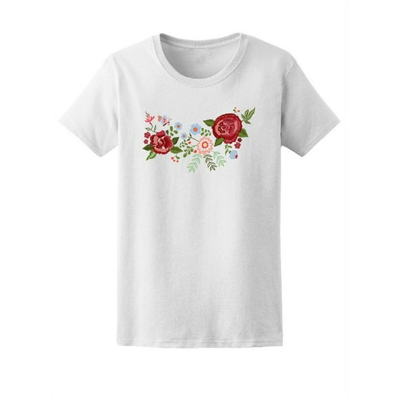 Cute Fashion Flowers T-Shirt Women -Image by Shutterstock, Female x-Large