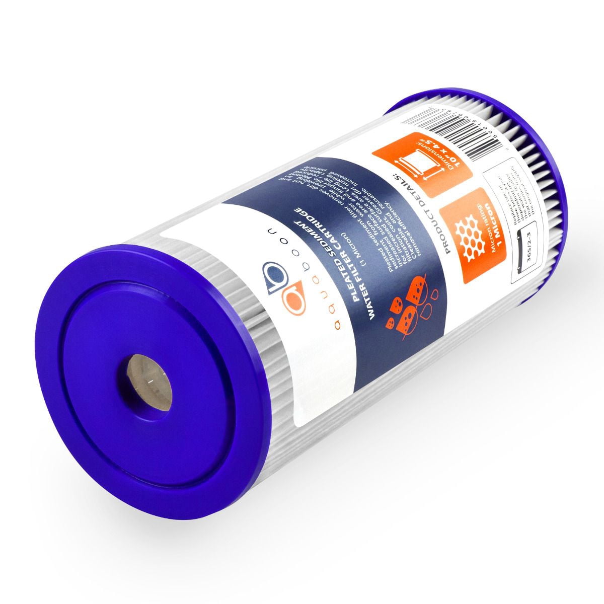 Aquaboon 1 Micron 10" Pleated Sediment Water Filter Replacement Cartridge | Whole House Sediment Filtration | Compatible with FM-BB-10-1, ECP1-BB, FM-BB-10-1A, HDC3001, WPC1FF975, 20-Pack