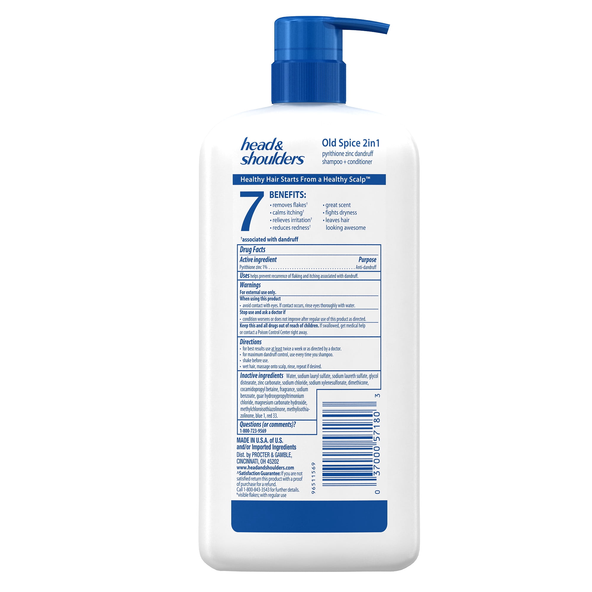 Head and Shoulders Old Spice 2-in-1 Dandruff Shampoo + Conditioner for Men 33.8 Fl Oz
