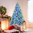 thumbnail image 1 of Gymax 7 FT Pre-Lit Artificial Christmas Tree Snow-Flocked Hinged Xmas Tree w/ 320  LED Lights & 1270 Branch Tips, 1 of 10