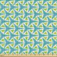 thumbnail image 2 of Abstract Fabric by the Yard, Contemporary Illustration of Triangular Formations, Upholstery Fabric for Dining Chairs Home Decor Accents, Sea Blue Apple Green by Ambesonne, 2 of 5