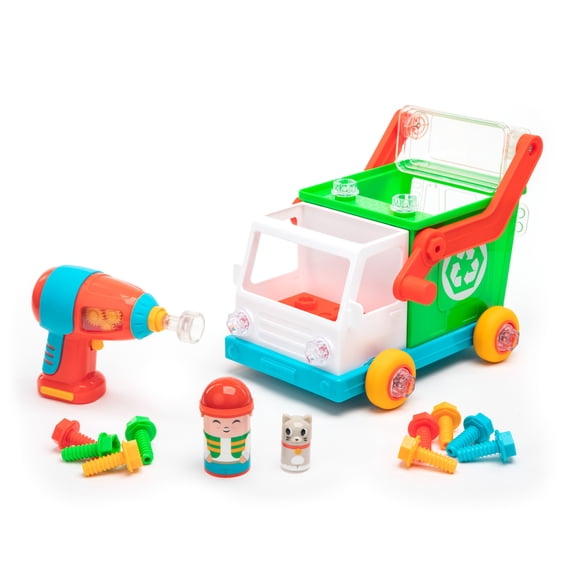 Educational Insights Design and Drill Bolt Buddies Recycling Truck, STEM Toy, Ages 3