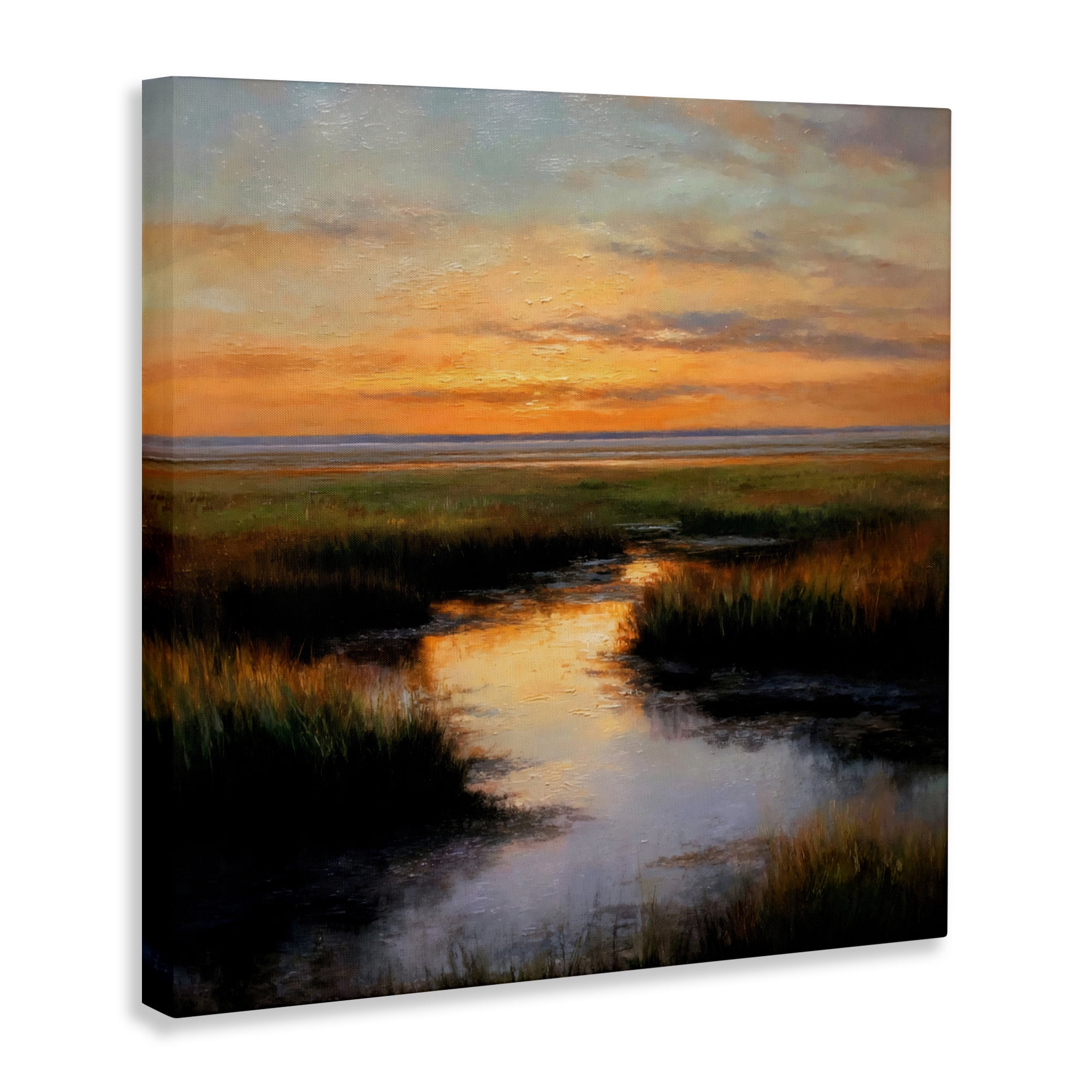 Stupell Industries Warm Marshland Sunset Canvas Wall Art, design by Petal Prints Design