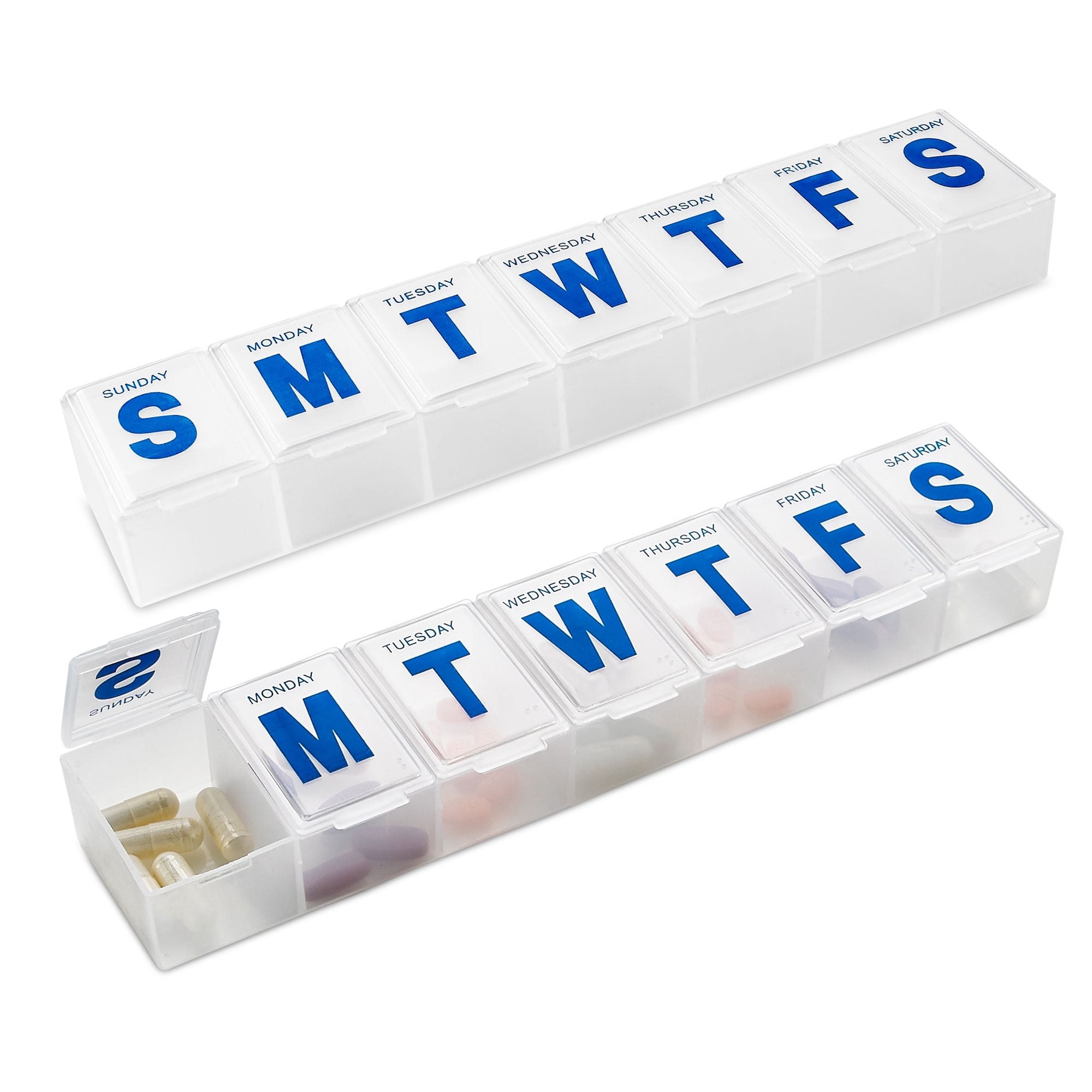 MEDca Weekly Pill Organizer 7-Day Pill Planner Extra Large 2pk - Plastic