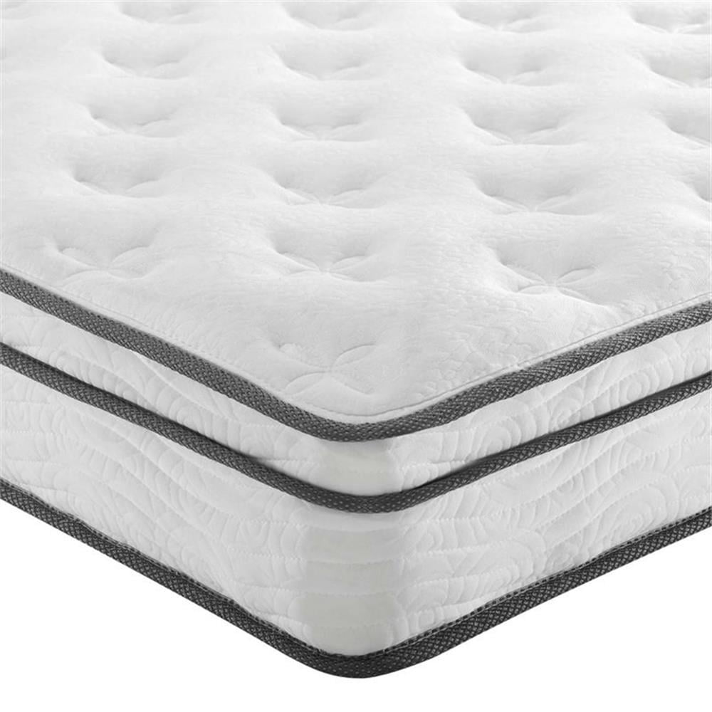 Pemberly Row 8" Modern Innerspring and Foam King Mattress in White