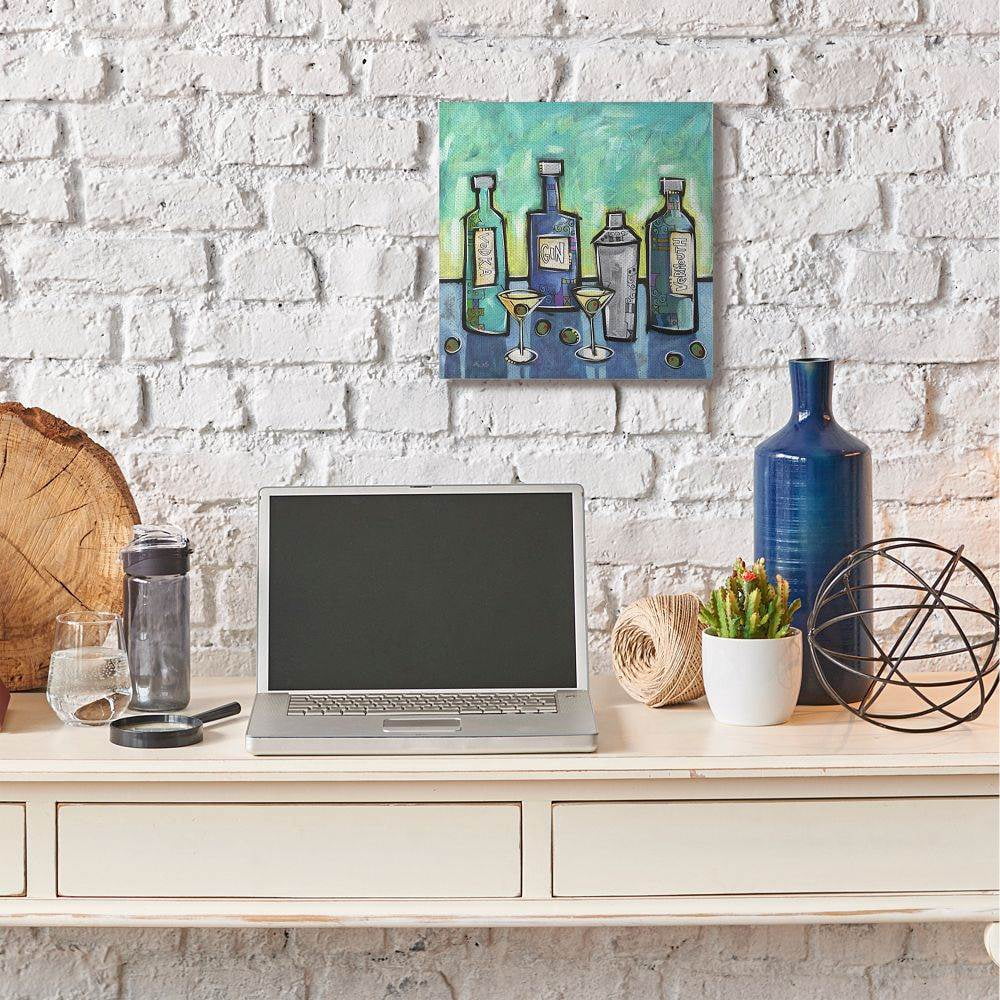 Stupell Industries Martini Mixings Blue Green Modern Painting Canvas Wall Art by Eric Waugh