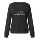 thumbnail image 2 of Gibobby Sudaderas para mujer Sudadera de manga larga con cuello redondo y estampado de corazones para mujer (Negro, M), 2 of 4