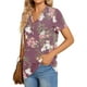 thumbnail image 3 of Blusa casual BISHUIGE con botones y cuello en V para mujer, talla 3XL, 3 of 6