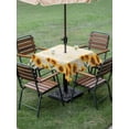 thumbnail image 5 of Square Outdoor Tablecloth with Umbrella Hole Yellow Sunflowers Outside Table Cloth Waterproof Patio Table Cover Farmhouse Rustic Botanical Floral Plants Zipper Tablecloths for Picnic 54x54 Inch, 5 of 8