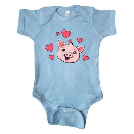 

Inktastic Cute Pig with Hearts Gift Baby Boy or Baby Girl Bodysuit