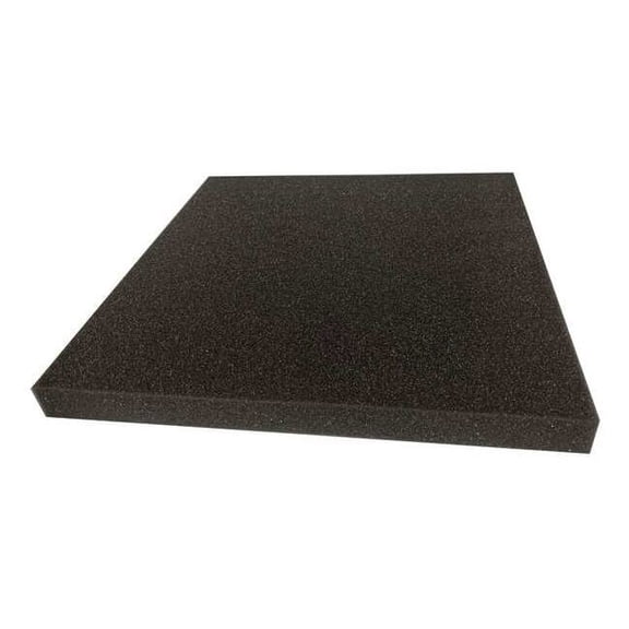 Foam Sheet, Open Cell, 24 in W, 72 in L, 1 in Thick, Charcoal
