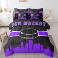 thumbnail image 1 of YST Ensemble de Literie Sport Gamer 7 Pcs, Taille Simple, Noir Violet, 1 of 4