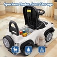 thumbnail image 6 of Push Car for Toddlers 1–3, Ford Bronco Ride On Toy with Steering Wheel, Music, Horn & Engine Sounds, Under Seat Storage, Silent Wheels, Easy Push Ride On Car for Boys & Girls, 6 of 9