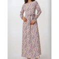 thumbnail image 2 of Flowering Crew Neck Maxi Dress with Belt, 2 of 6