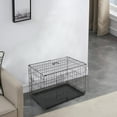 QXDRAGON Metal Wire TwoDoor Folding Pet Cat Dog Crate with Divider
