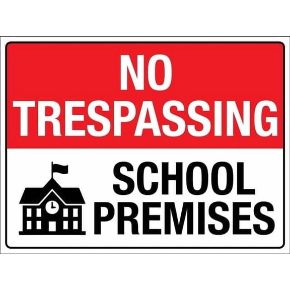 No Trespassing School Premises Retro Vintage Sign Home Bar Pub Kitchen Restaurant Wall Deocr Plaque Signs 12X8Inch