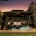 thumbnail image 3 of Unique Choice 13 x 10 ft Outdoor Patio Gazebo Canopy Tent with Mesh, Brown, 3 of 11
