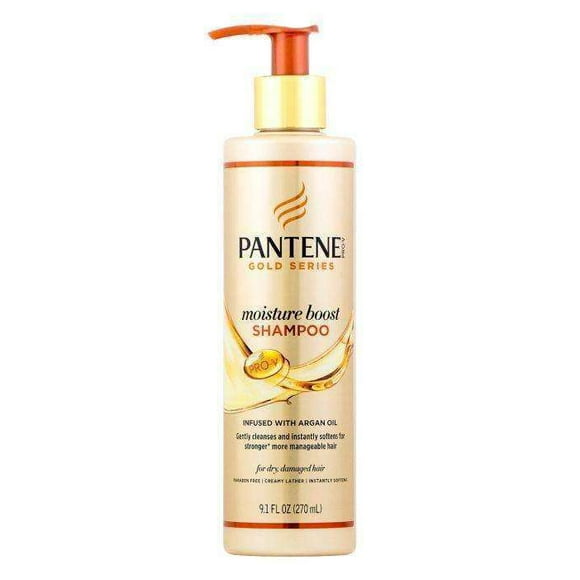 Shampooing Hydratant Pantene Pro-V gold Series, 9,1 Onces Liquides pour Cheveux Afro-Américains, Ethniques et Bouclés