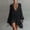 Black, variant on Morttic Women's Sexy Elegant Lace Trim Halter V-Neck Mini Flowy Dress – Long Sleeve Backless for Vacation & Dinner Party Black,XS