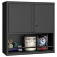 thumbnail image 3 of Kitchen Pantry Cabinet with Adjustable Shelves & 2 Doors,Metal Storage Cabinet with Locker for Kitchen,Living Room,Dining Room,Office,Black, 3 of 8