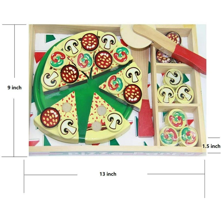 Melissa and Doug Wooden Pizza Party Pretend Play Toy for Fine