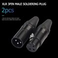 thumbnail image 4 of 1 Pair XLR 3Pin Male Female DIY Audio Cable Connectors Solder Plug (Black), 4 of 9