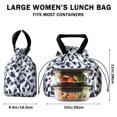 thumbnail image 5 of Blue and Dark Blue Leopard Pattern Drawstring Lunch Bag Women - Drawstring Lunch Bag Insulated for Work Office - Stain-Resistant Large Lunchbags for Women with Multi-Pockets, 5 of 5