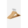 thumbnail image 5 of SONGMICS Percha de Madera Maciza, Juego de 10, con Ranuras, Barra Antideslizante, Gancho 360°, para Trajes, Abrigos, Natural y Oro Rosa, 5 of 5
