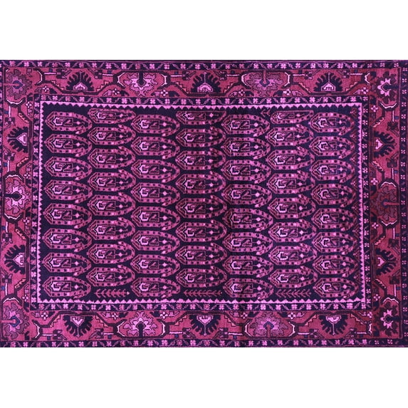 Ahgly Company Indoor Rectangle Persian Purple Traditional Area Rugs, 7' x 10'