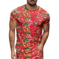thumbnail image 3 of Ensemble de Complets pour Hommes à Imprimé Floral Moderne pour le Printemps et l'Automne avec Haut à Manches Longues à Col Rond et Bas Coordonnés Tenue Décontractée Élégante pour Hommes, 3 of 4