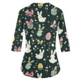 thumbnail image 2 of Scrubs For Women，Easter Scrub Tops Women Bunny Egg Hunt Print Medical Scrub Tops Holiday Working Uniform Happy New Year 2026，Dark Green，XXXL, 2 of 4