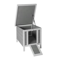 iTopRoad Outdoor Wooden Chicken Coop Hen House Poultry Cage with Tray, Ramp & Nesting Box for Indoor and Outdoor Use, Gray