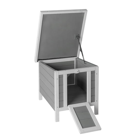 iTopRoad Outdoor Wooden Chicken Coop Hen House Poultry Cage with Tray, Ramp & Nesting Box for Indoor and Outdoor Use, Gray