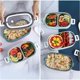 thumbnail image 2 of Fiambrera, fiambrera Bento de 2 niveles con 3 compartimentos y cubiertos, fiambrera Bento a prueba de fugas para niños y adultos, contenedor de preparación de comidas para almacenamiento de alimentos, fiambrera portátil con bolsa de almuerzo para el trabajo y la escuela ( esquí esquí Gafas de esquí, 2 of 5