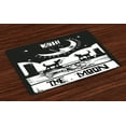 thumbnail image 1 of Ambesonne Moon Place Mats Set of 4, Lobster Wolves Moon Tarot, Standard Size, Charcoal Grey White, 1 of 4