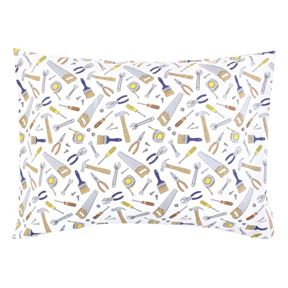 Hudson Baby Infant Boy Cotton Toddler Pillow Case, Construction Work, One Size