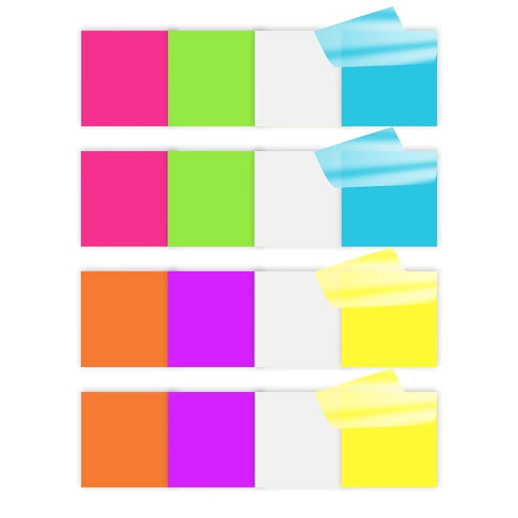 iKyce Transparent Sticky Notes 2 x 2 inch, Assorted Colors, 800 Sheets Waterproof Translucent Self-Sticky Note Pads, Clear Memo Pads