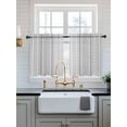 thumbnail image 2 of Black White Striped Tier Curtains 24 Inch Length, Sheer Curtains for Bedroom Living Room Window Modern Farmhouse Geometric Rod Pocket Drapes Kitchen Curtains Small Half Window 27.5"x24" 2 Panels, 2 of 6