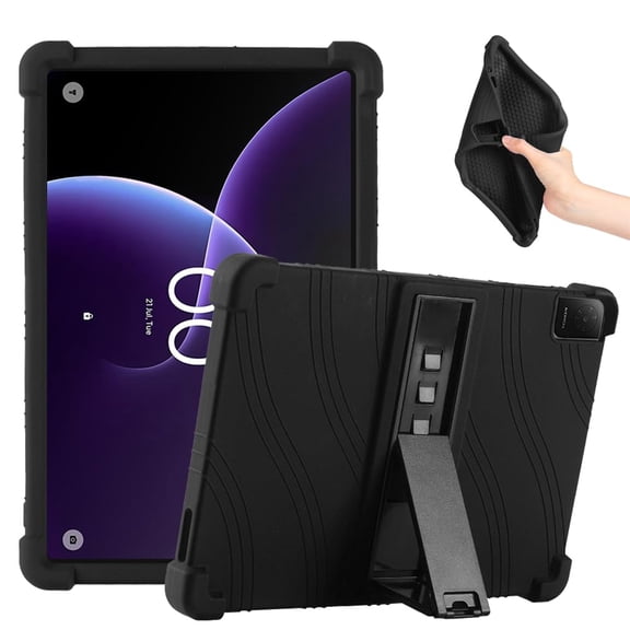 FIEWESEY Tablet Case for TCL TAB 10 Gen 4 Android Tablet 10.1" Kids Friendly Protective Cover Silicone Case Kids Friendly with Kicskstand for TCL TAB 10 Gen 4 Tablet - Black